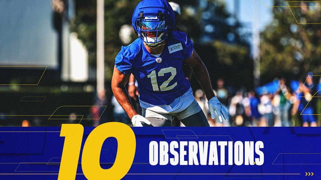 10 Observations from Day 2 of 2026 Rams Training Camp: Matthew Stafford sharp in camp debut; Puka Nacua, Davante Adams, Trent McDuffie and Cam Lampkin provide additional highlight moments