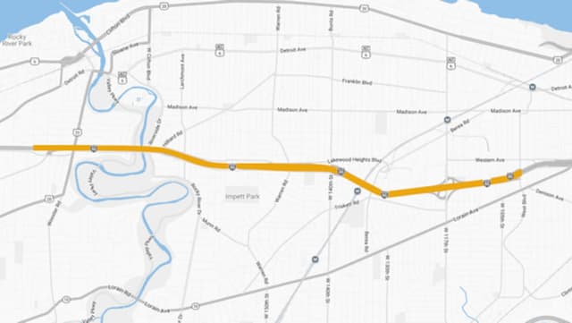 Another I-90 ramp will close for construction in western Cuyahoga County
