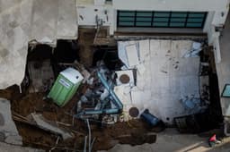 Driveway of coastal mansion owned by Nicolas Cage collapses