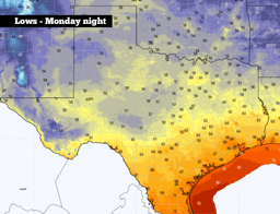 Texas temps to drop into 50s and 60s