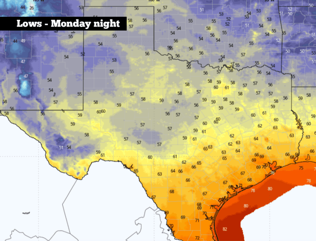 Texas temps to drop into 50s and 60s