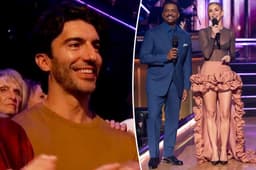 Justin Baldoni attends 'Dancing with the Stars' as Julianne Hough's guest
