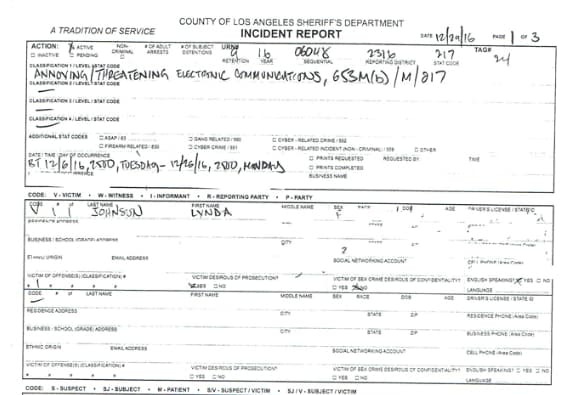 ABC Board Member Lynda Johnson Filed False Incident Reports With Cerritos Sheriff’s Against HMG-CN Publisher Brian Hews