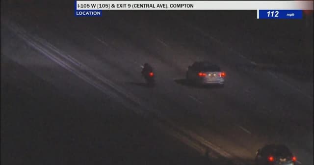 Motorcyclist leads police officers on pursuit through LA County freeways