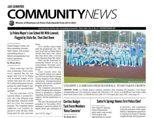 May 8, 2026 Los Cerritos Community News Digital Edition