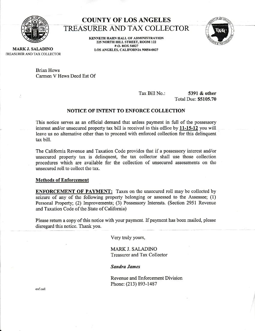 Los Cerritos Community News Publisher Receives Questionable Tax Letter From LA County