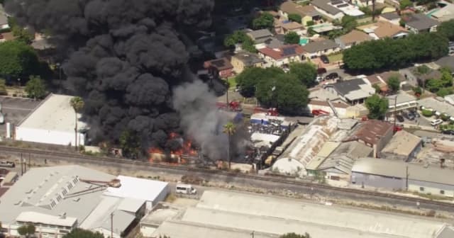 LA County firefighters extinguish blaze at South Gate tire facility that forced shelter in place