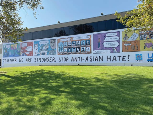 Anti-Asian hate mural unveiled months after Fil-Am man attacked at Cerritos park — Southern California