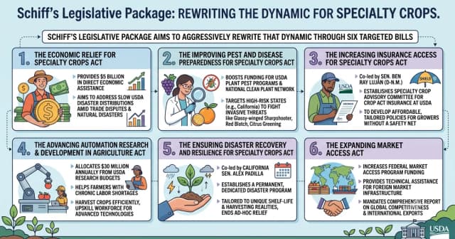 Schiff introduces six-bill package to protect California specialty crops