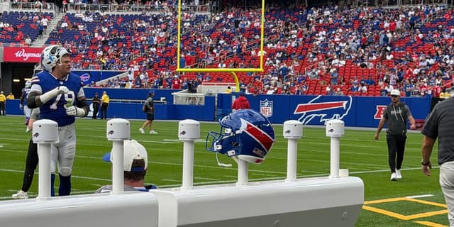 Bills show off new stadium, new uniforms
