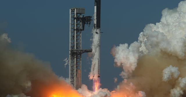 SpaceX's giant Super Heavy-Starship rocket blasts off on key test flight