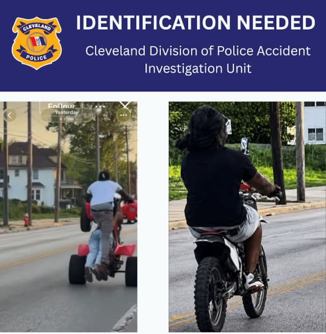 Cleveland police seek ATV driver in wheelie crash that killed Lakewood woman