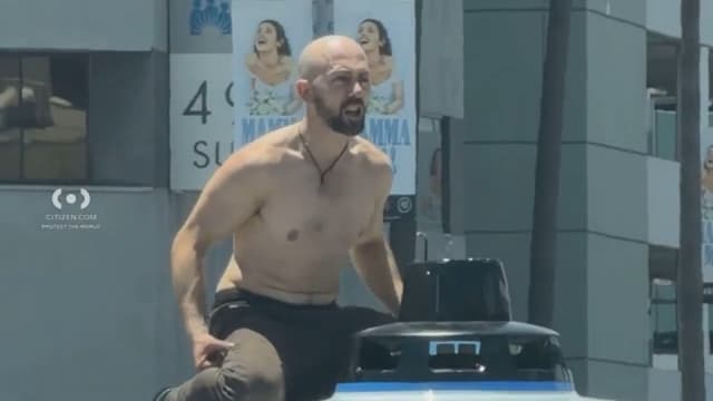 Shirtless man destroys Waymo in busy East Hollywood intersection, video shows