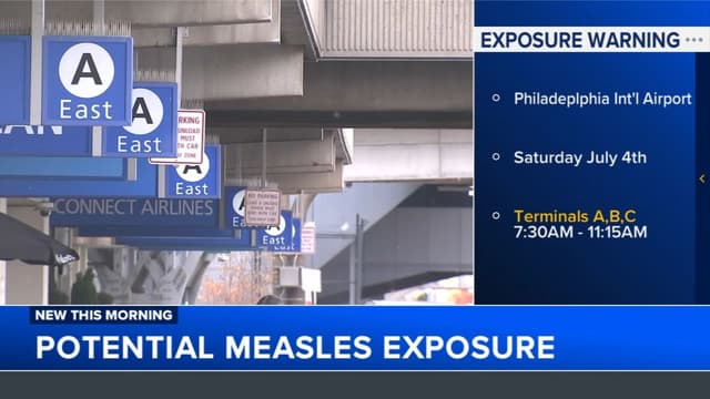 Health officials warn of potential measles exposure at Philadelphia International Airport