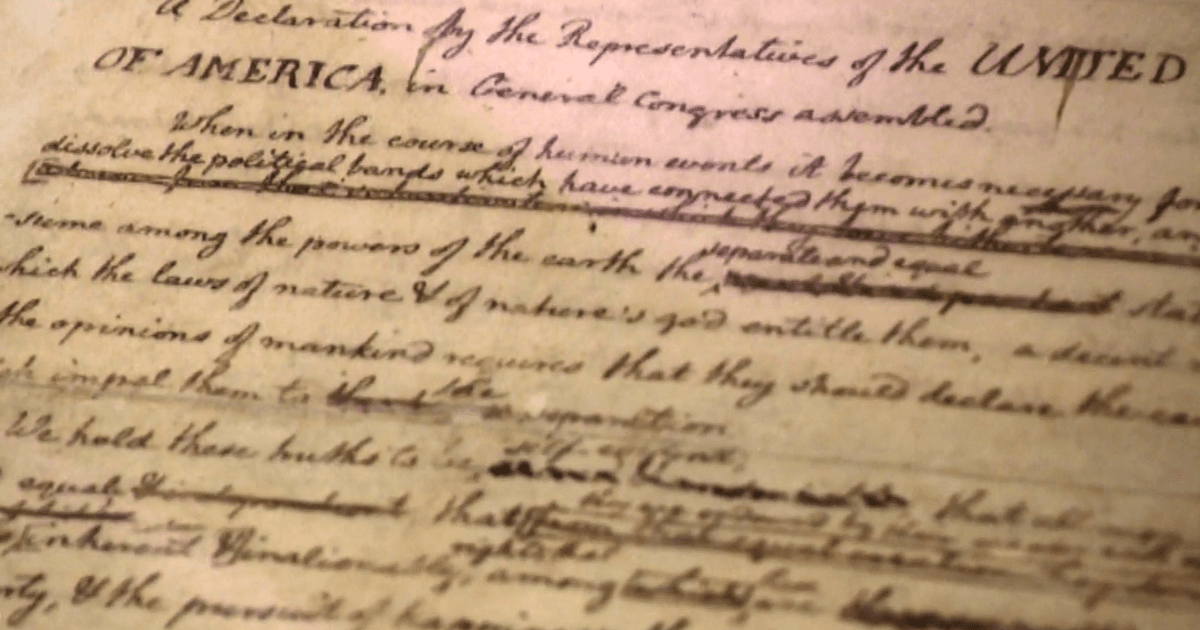 New Library of Congress exhibit features rare draft of Declaration of Independence: "You can see them changing words throughout"