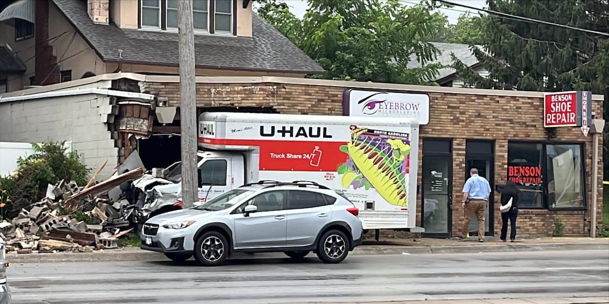 U-Haul crashes into building hit over the weekend in Omaha’s Benson neighborhood