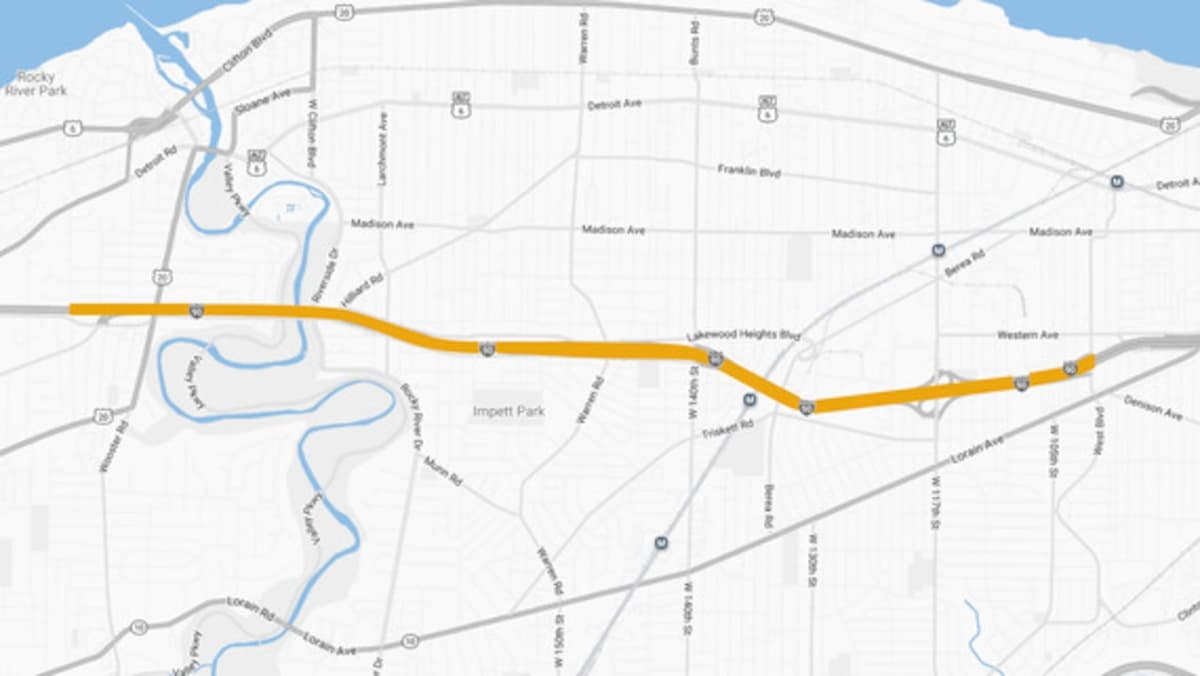 Another I-90 ramp will close for construction in western Cuyahoga County