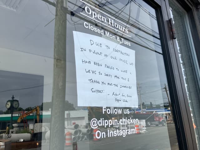 Norwalk Restaurant Announces Closure Amid Construction Outside Business